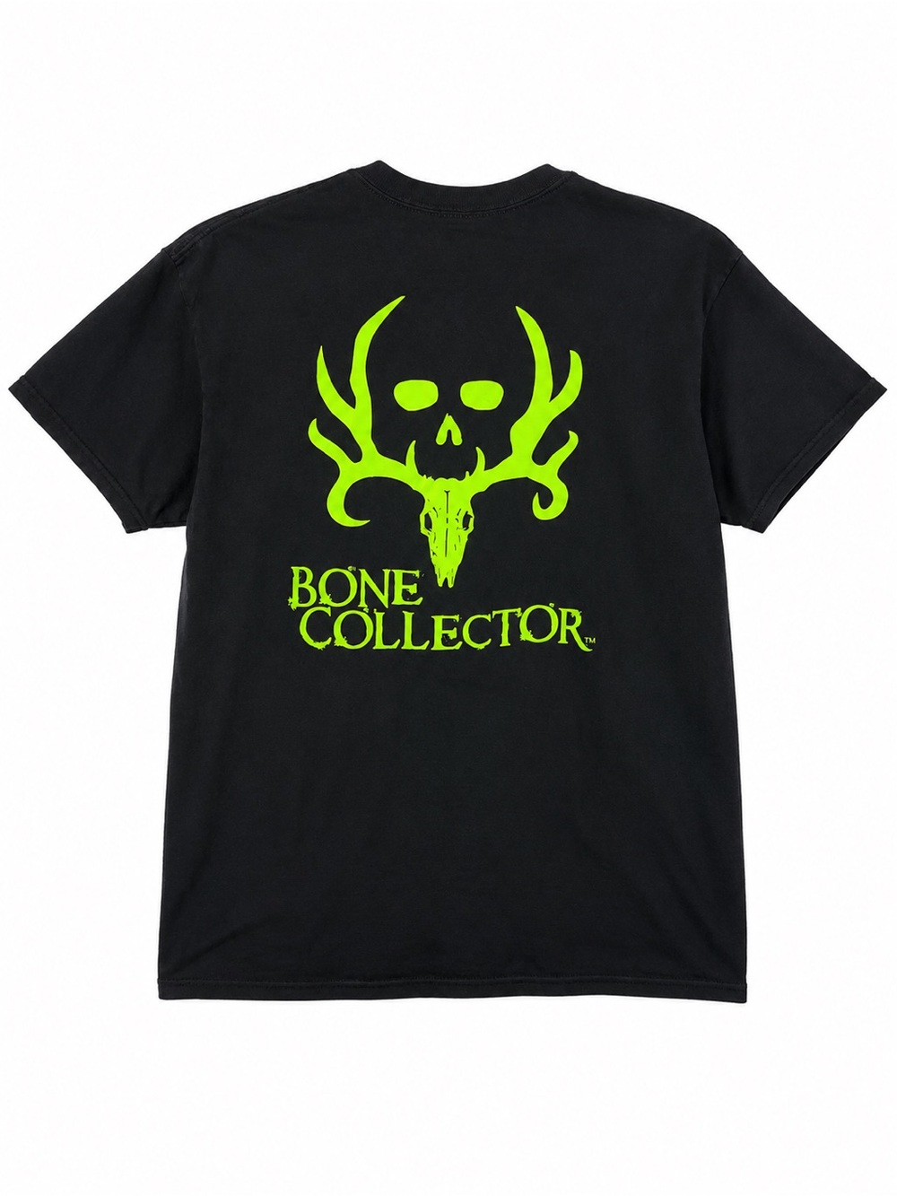 Bone Collectors Mens Black Skull Logo Graphic T-shirt Size L Cotton Deer Hunting